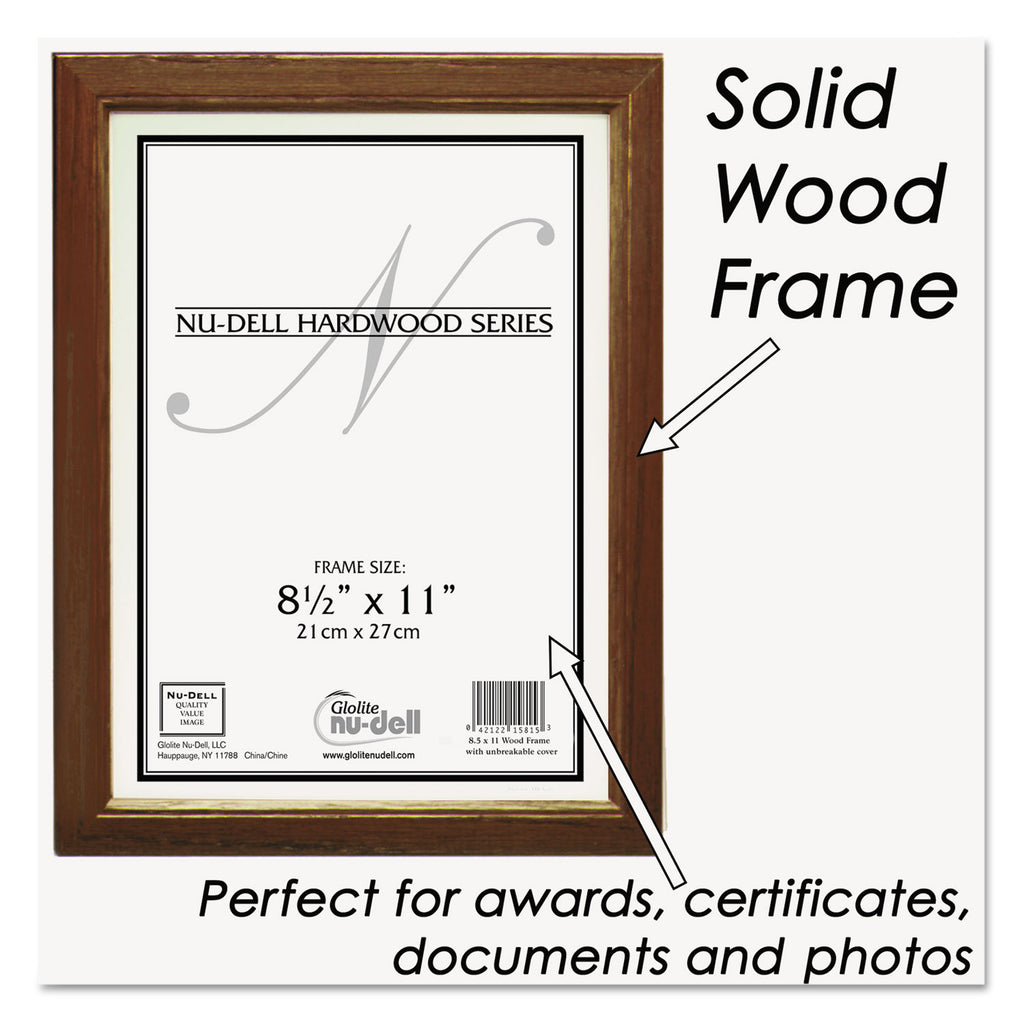 Solid Oak Hardwood Frame, 8.5 x 11, Walnut Finish