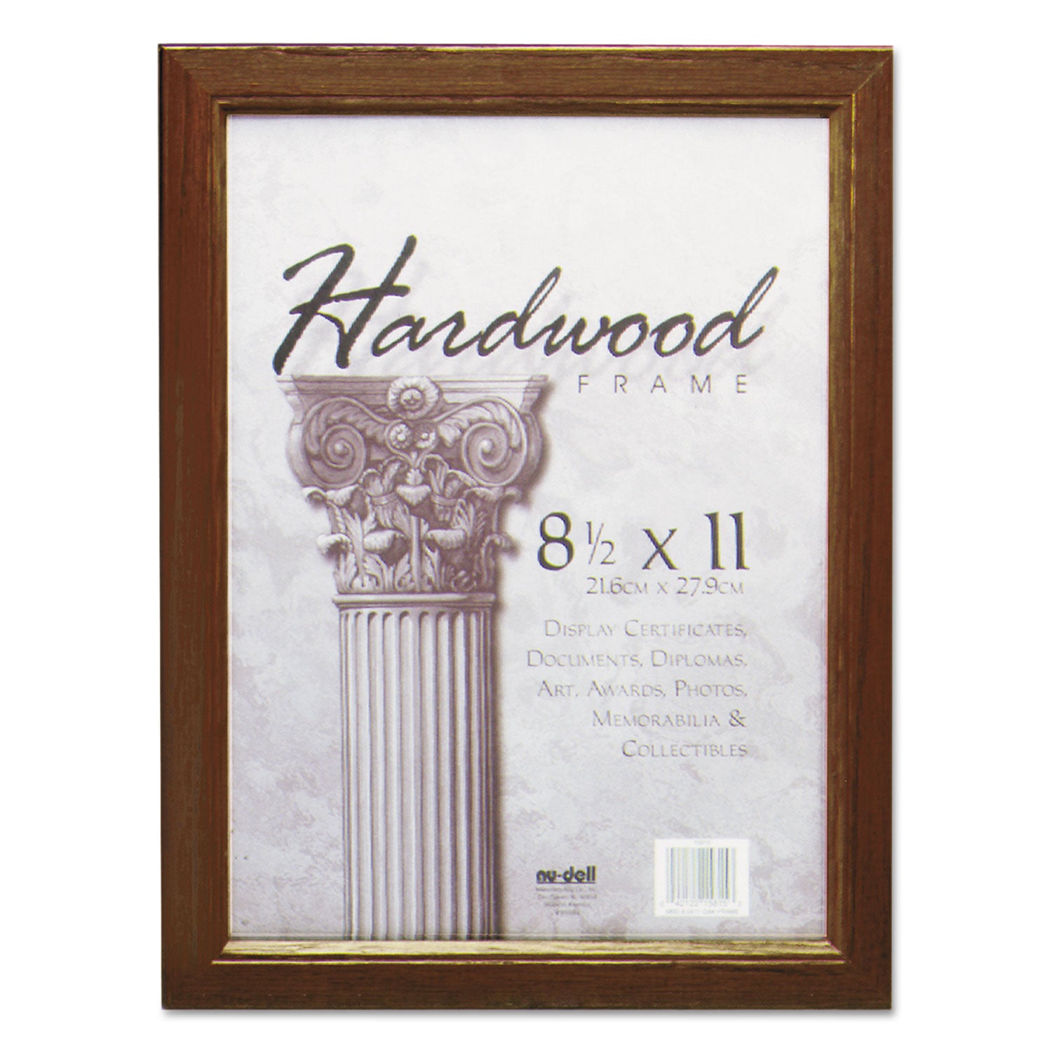 Solid Oak Hardwood Frame, 8.5 x 11, Walnut Finish - 