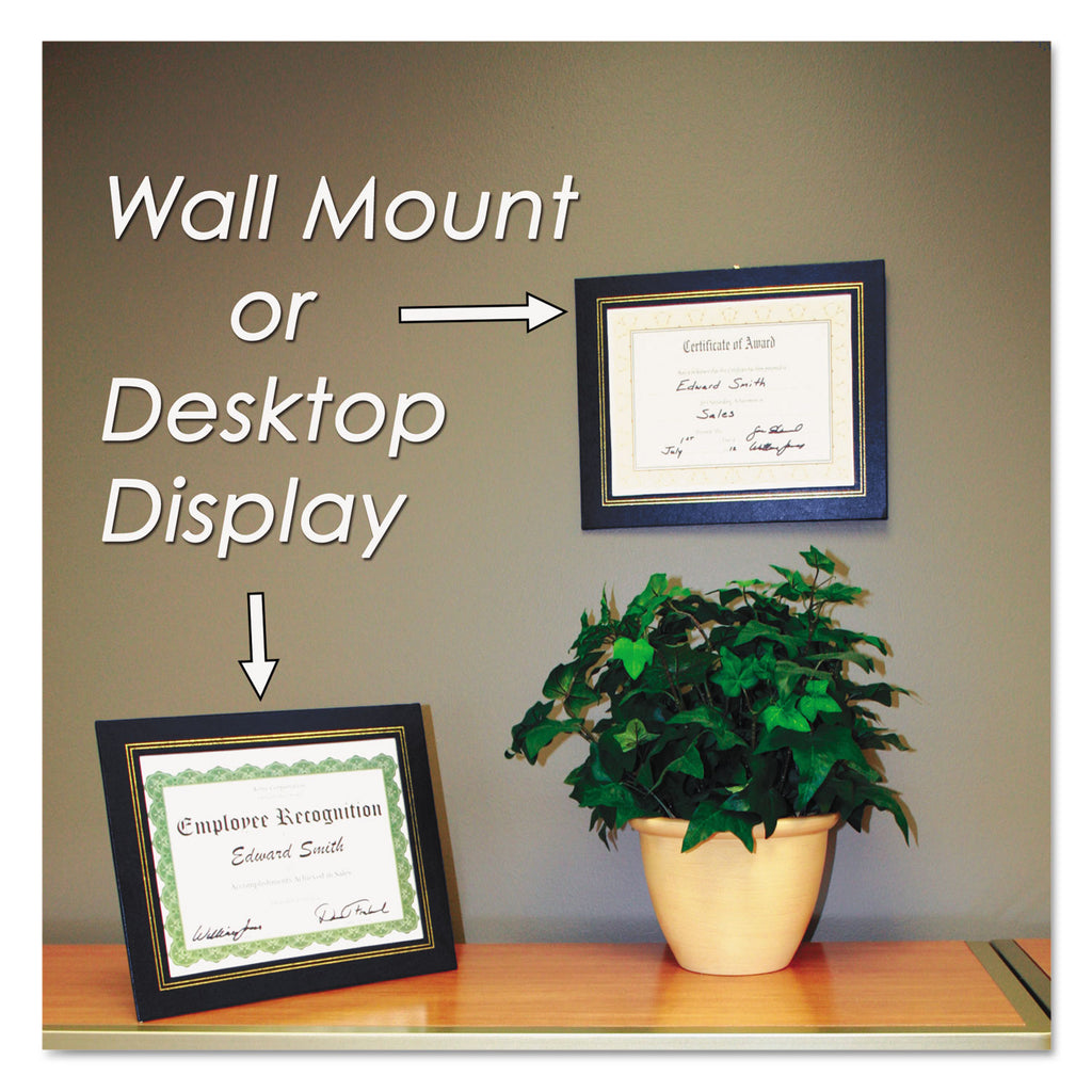 Leatherette Document Frame, 8.5 x 11, Blue, Pack of Two - 
