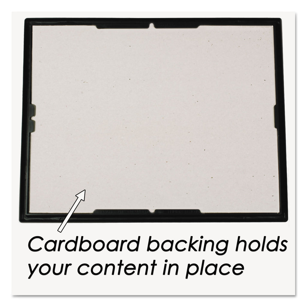 EZ Mount Document Frame with Trim Accent and Plastic Face, Plastic, 8.5 x 11 Insert, Black/Gold, 18/Carton - 