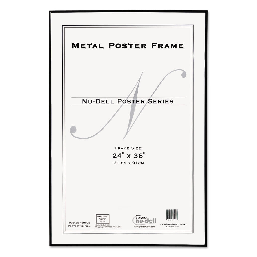 Metal Poster Frame, Plastic Face, 24 x 36, Black
