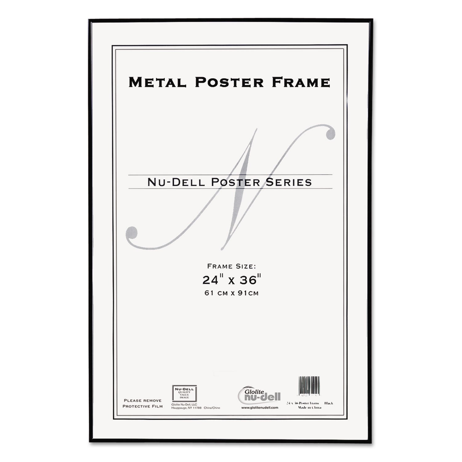 Metal Poster Frame, Plastic Face, 24 x 36, Black - 