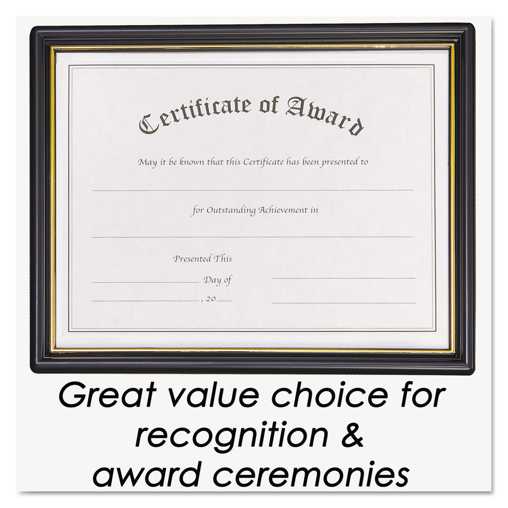Economy Framed Achievement/Appreciation Awards, 11 x 8.5, Horiztontal Orientation, White with Black Border