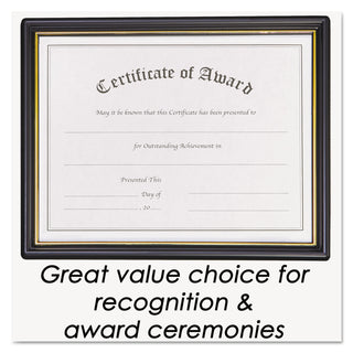 Economy Framed Achievement/Appreciation Awards, 11 x 8.5, Horiztontal Orientation, White with Black Border