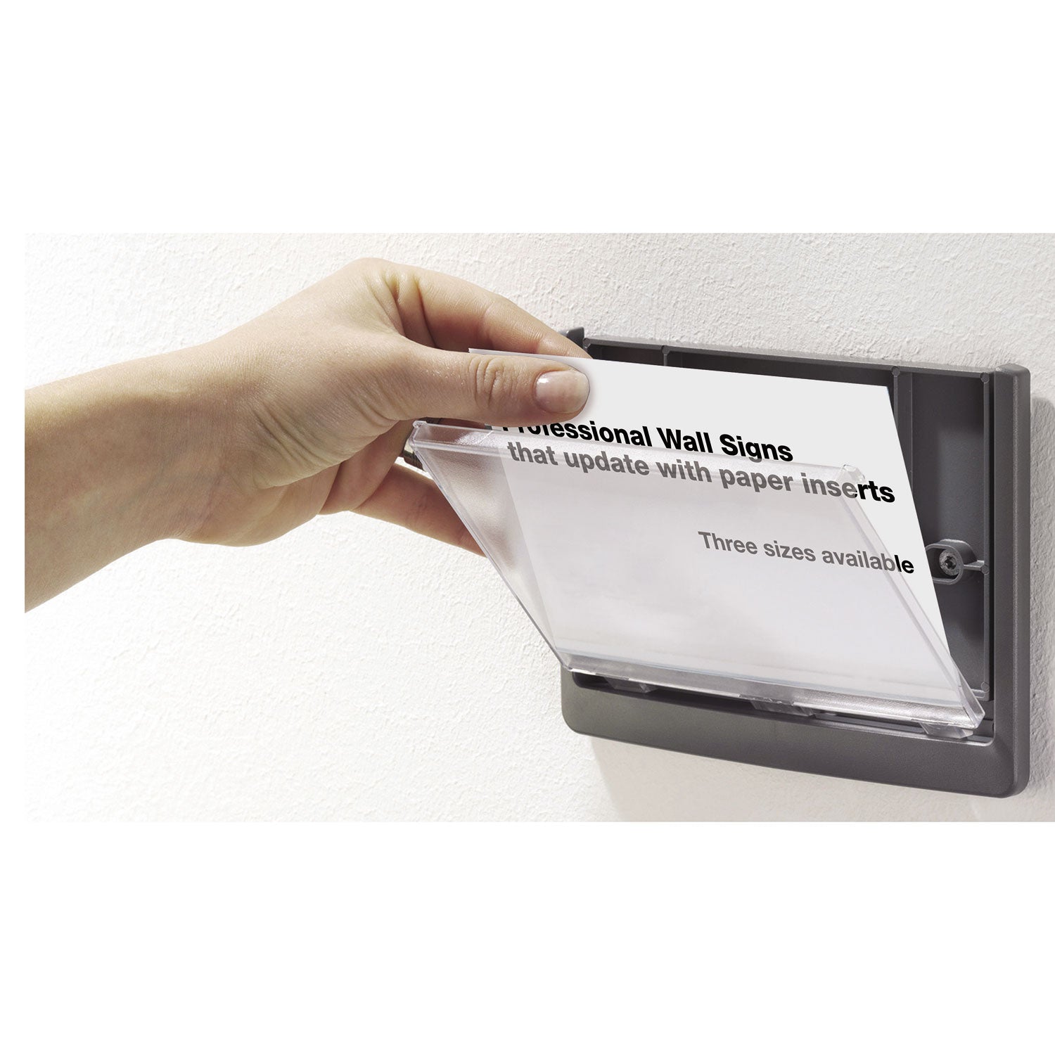 Click Sign Holder For Interior Walls, 6.75 x 0.63 x 5.13, Gray - 