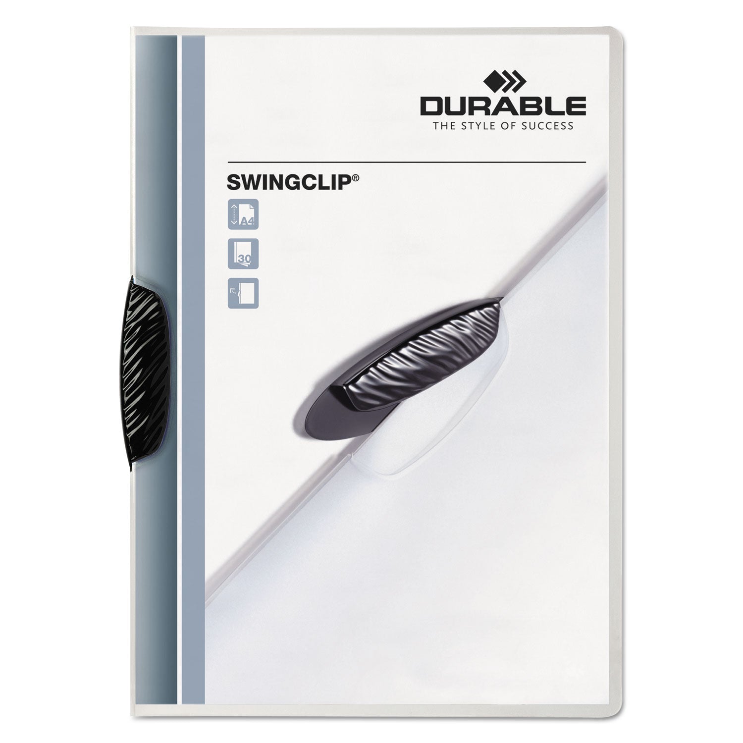 Swingclip Clear Report Cover, Swing Clip, 8.5 x 11, Black Clip, 25/Box - 