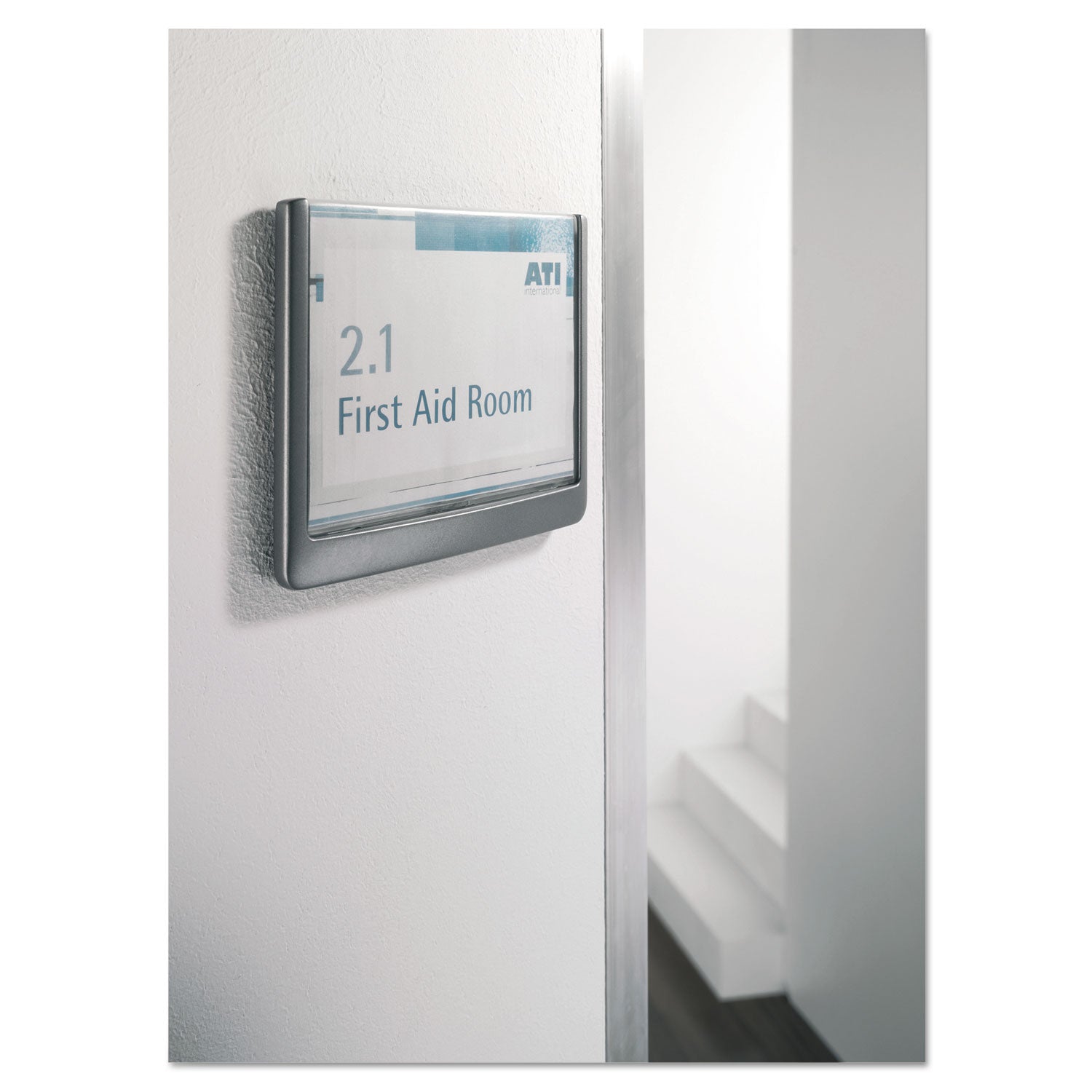 Click Sign Holder For Interior Walls, 6.75 x 0.63 x 5.13, Gray - 