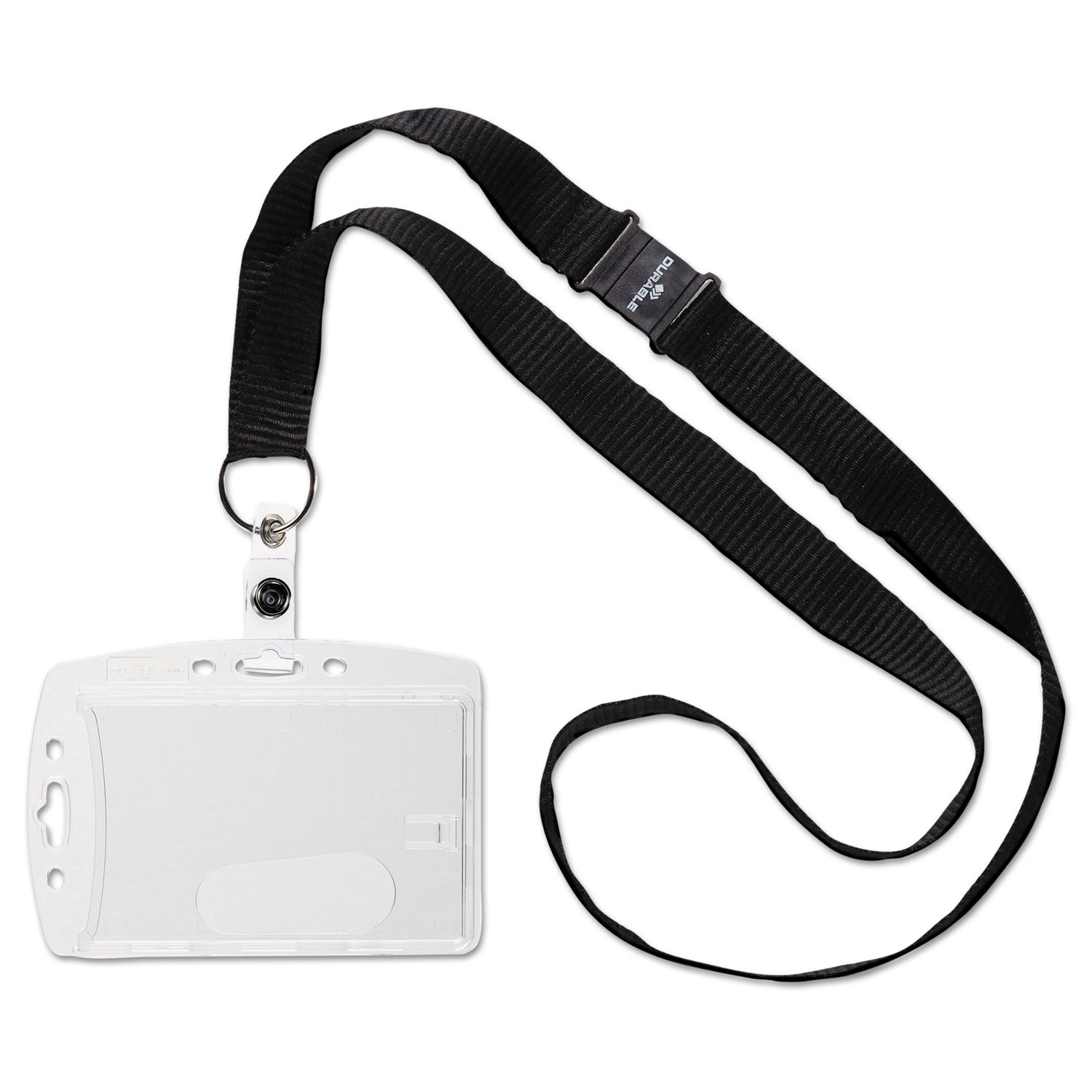 ID/Security Card Holder Set, Vertical/Horizontal, Lanyard, Clear, 10/Pack - 