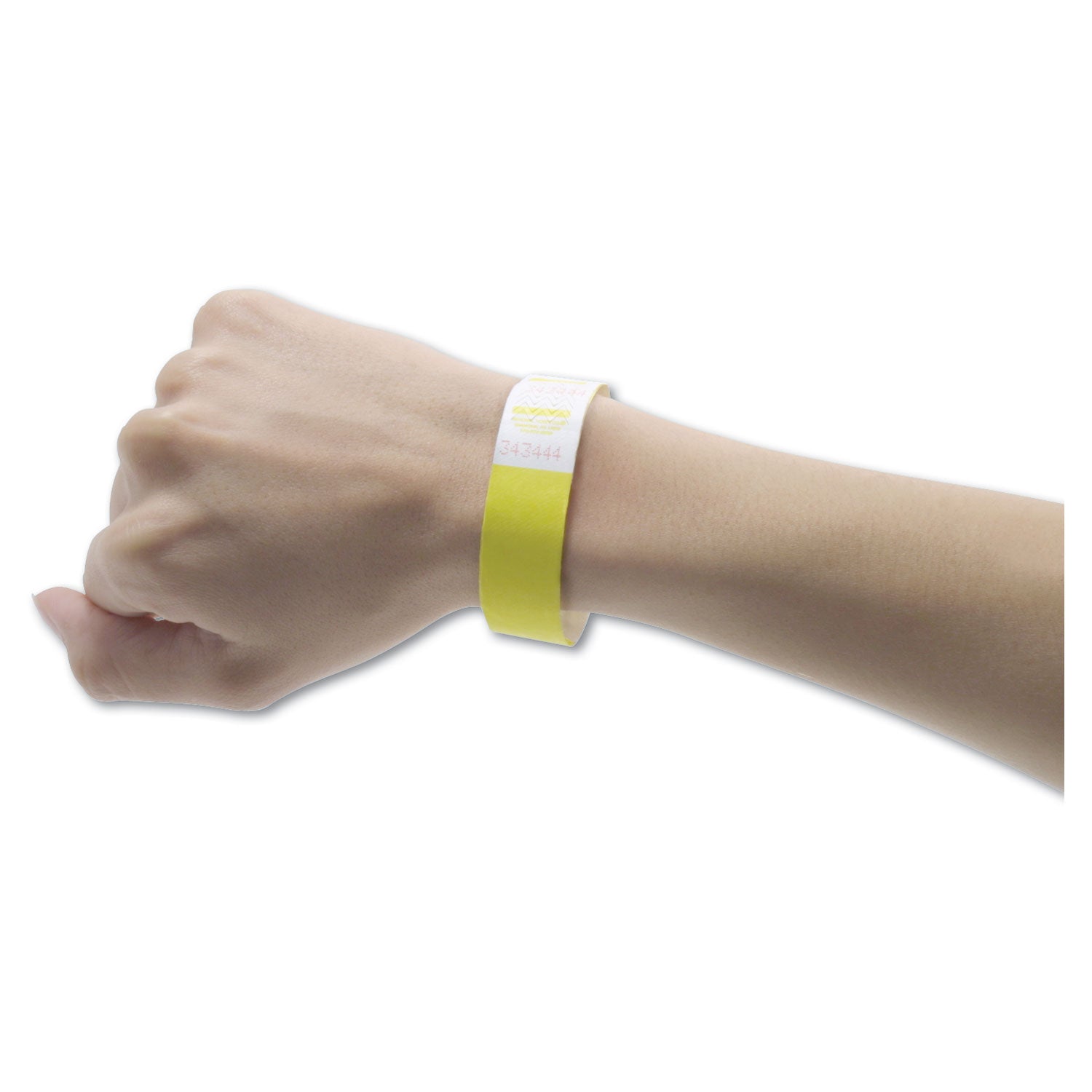 Crowd Management Wristbands, Sequentially Numbered, 9.75" x 0.75", Yellow, 500/Pack - 
