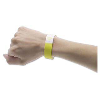 Crowd Management Wristbands, Sequentially Numbered, 9.75" x 0.75", Yellow, 500/Pack