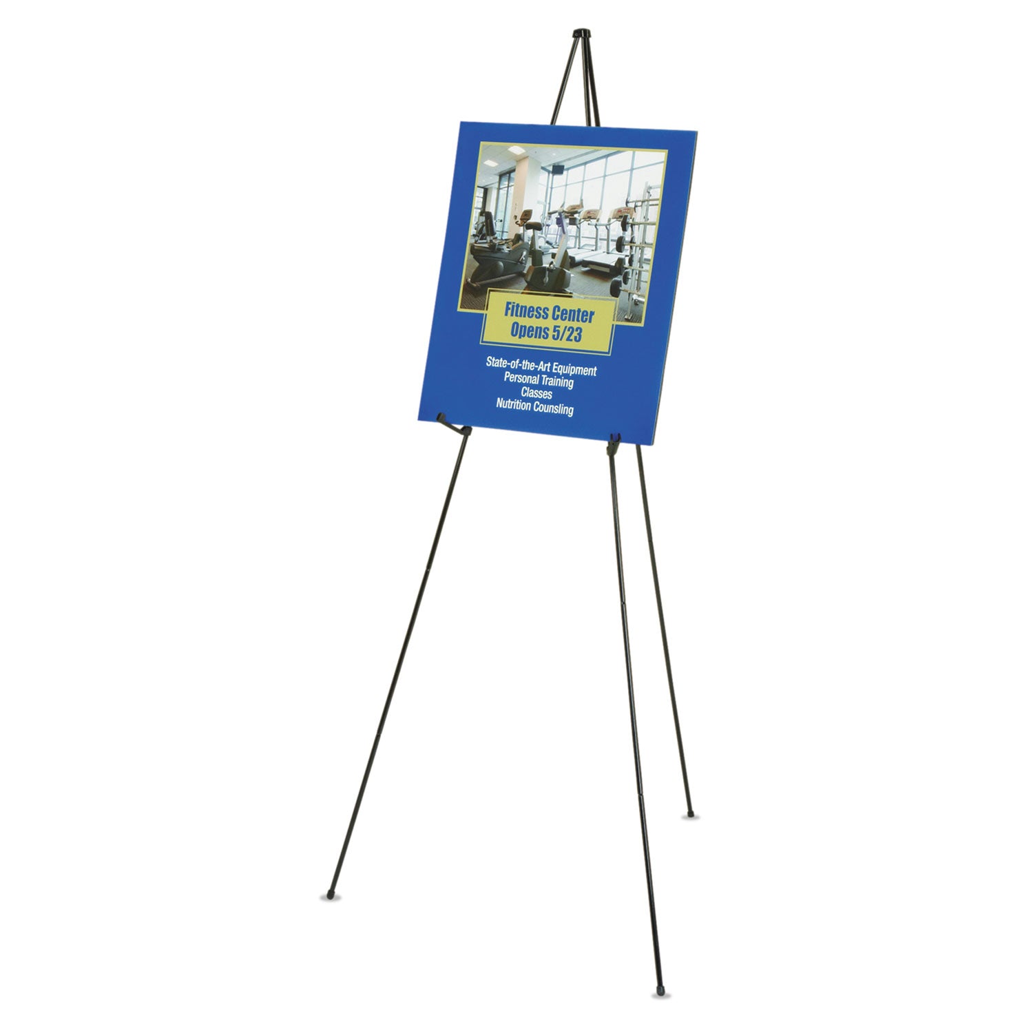 Full Size Instant Easel, 62.38" Maximum Height, Steel, Black - 