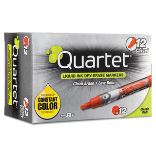 EnduraGlide Dry Erase Marker, Broad Chisel Tip, Red, Dozen