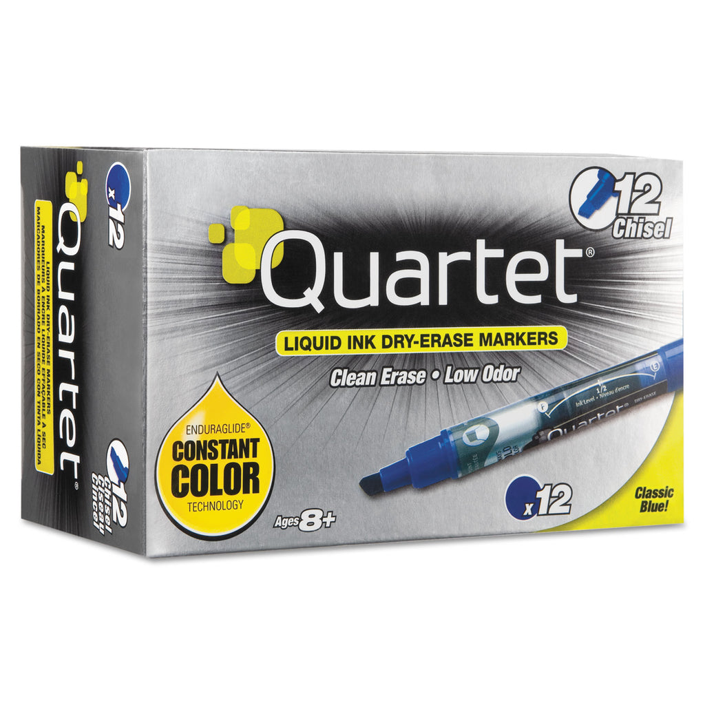 EnduraGlide Dry Erase Marker, Broad Chisel Tip, Blue, Dozen