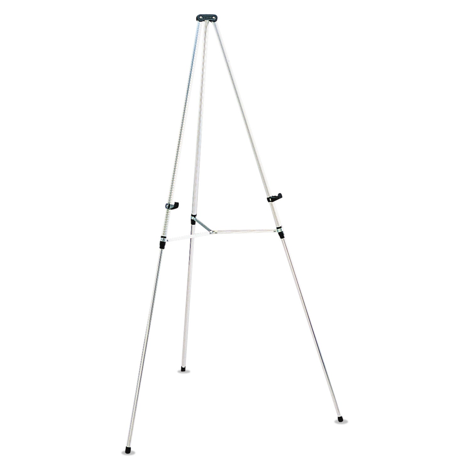 Lightweight Telescoping Tripod Easel, 38" to 66" High, Aluminum, Silver - 