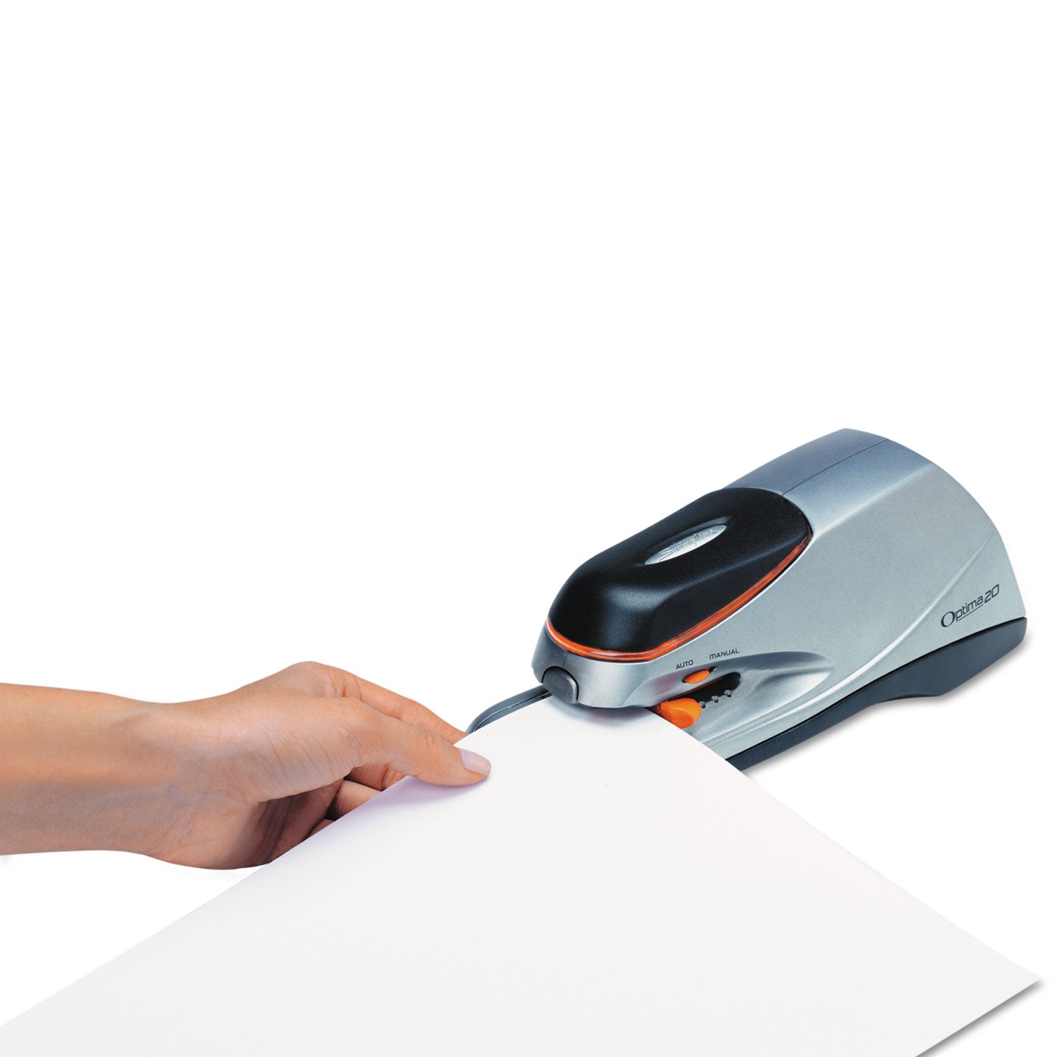 Optima 20 Electric Stapler, 20-Sheet Capacity, Silver - 