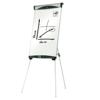 Euro Magnetic Presentation Easel, 27 x 39, White Surface, Silver Aluminum Frame