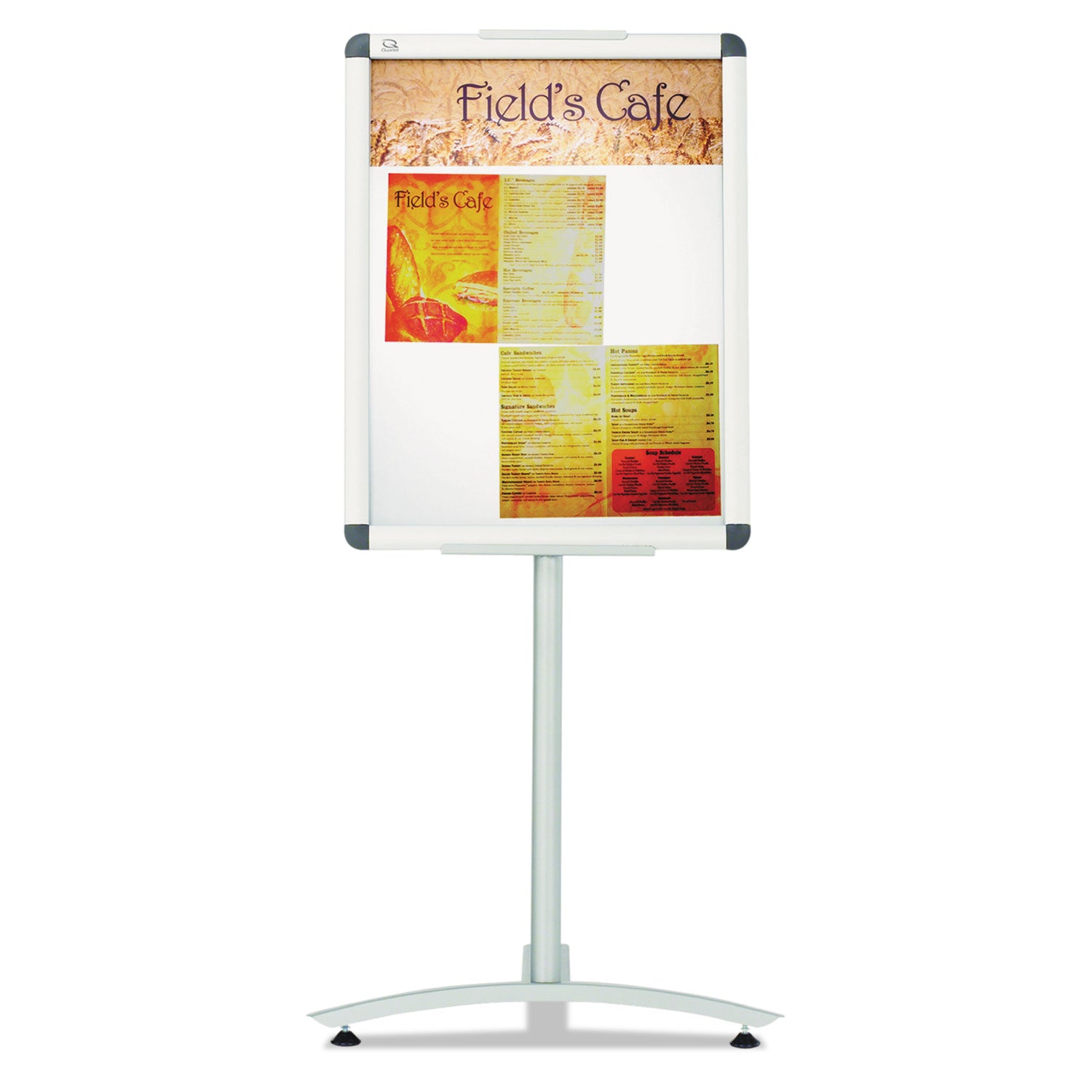 Improv Lobby Clip-Frame Pedestal Sign, 18 x 24 Frame, 54" High, Aluminum