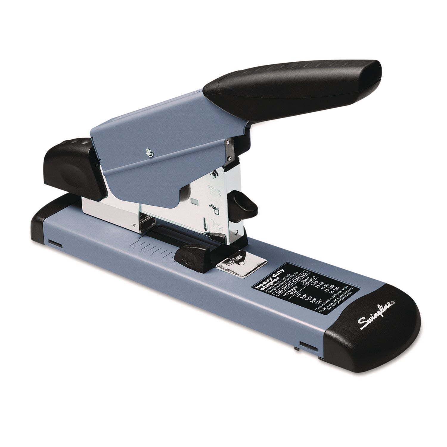 Heavy-Duty Stapler, 160-Sheet Capacity, Black/Gray