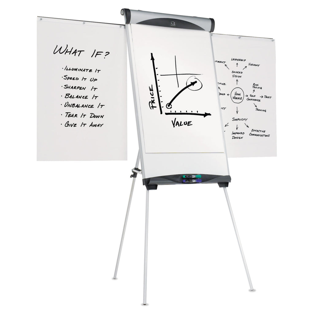 Euro Magnetic Presentation Easel, 27 x 39, White Surface, Silver Aluminum Frame