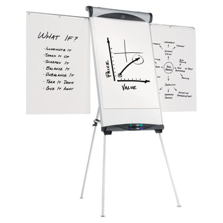 Euro Magnetic Presentation Easel, 27 x 39, White Surface, Silver Aluminum Frame