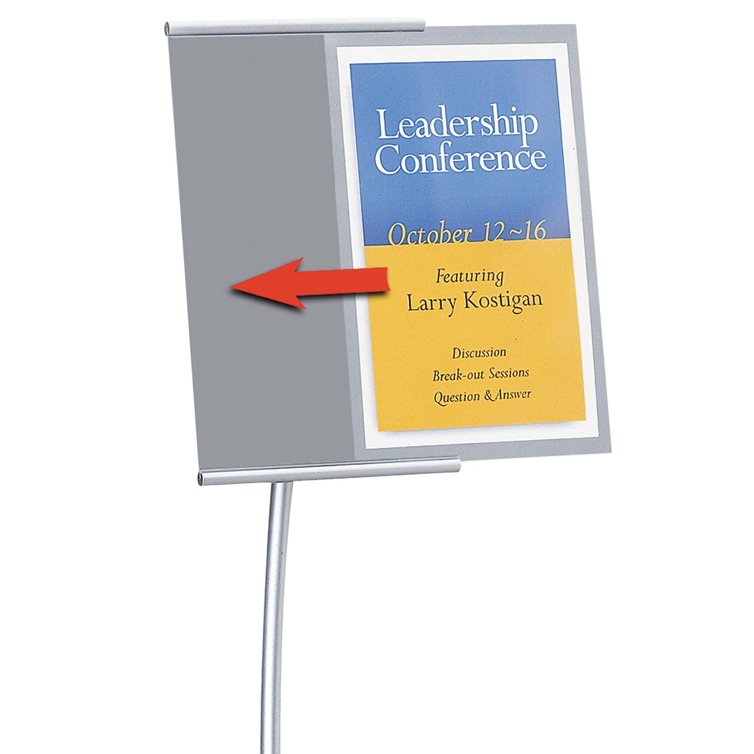 Designer Sign Stand, Silver Aluminum Frame, 11 x 17