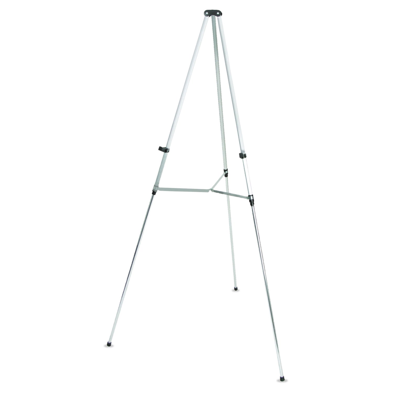 Lightweight Telescoping Tripod Easel, 38" to 66" High, Aluminum, Silver - 