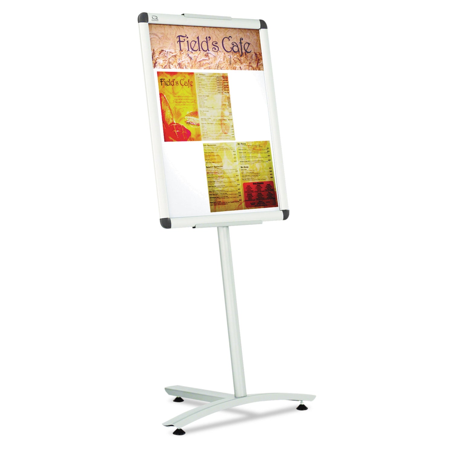 Improv Lobby Clip-Frame Pedestal Sign, 18 x 24 Frame, 54" High, Aluminum - 