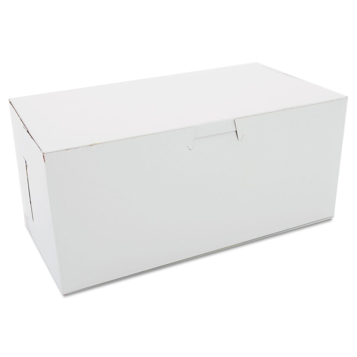 White One-Piece Non-Window Bakery Boxes, 4 x 9 x 5, White, Paper, 250/Carton - 