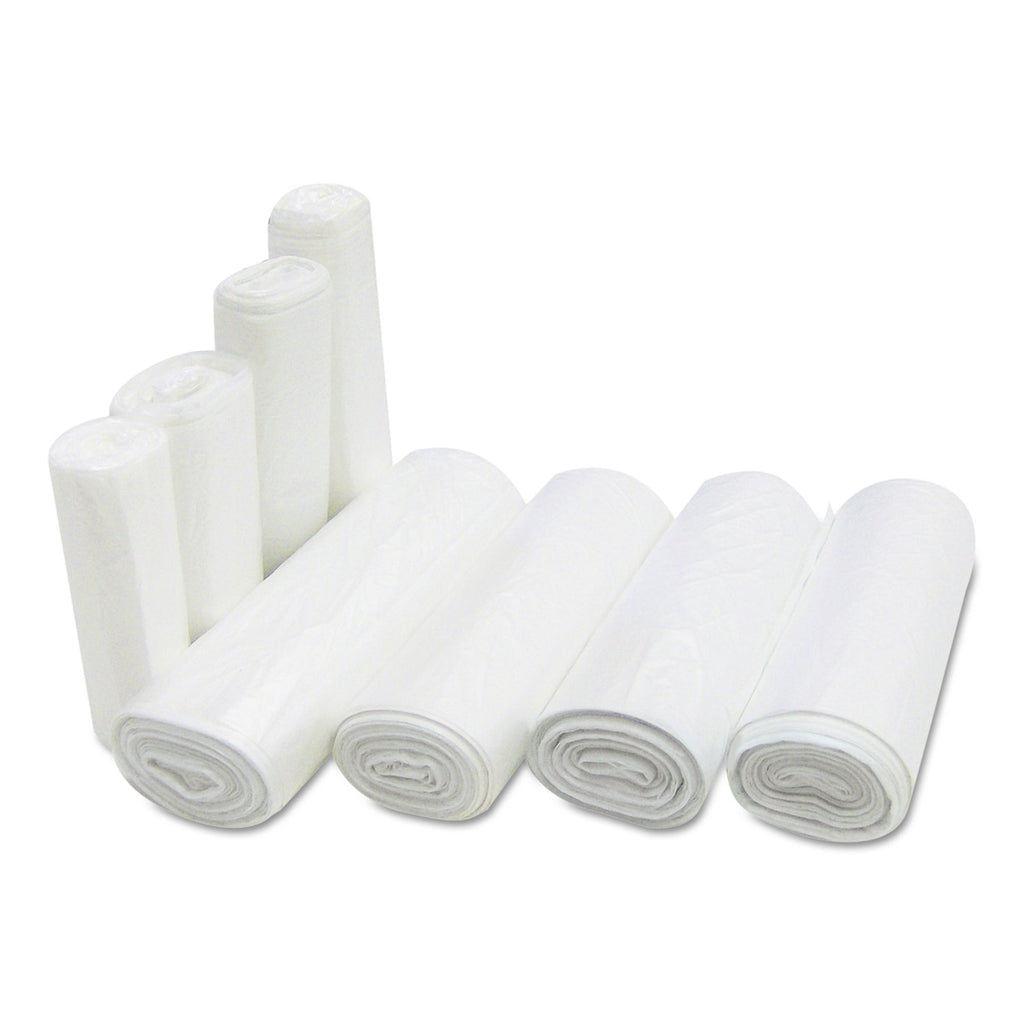 High-Density Commercial Can Liners, 7 gal, 6 mic, 20" x 22", Clear, 50 Bags/Roll, 40 Perforated Rolls/Carton