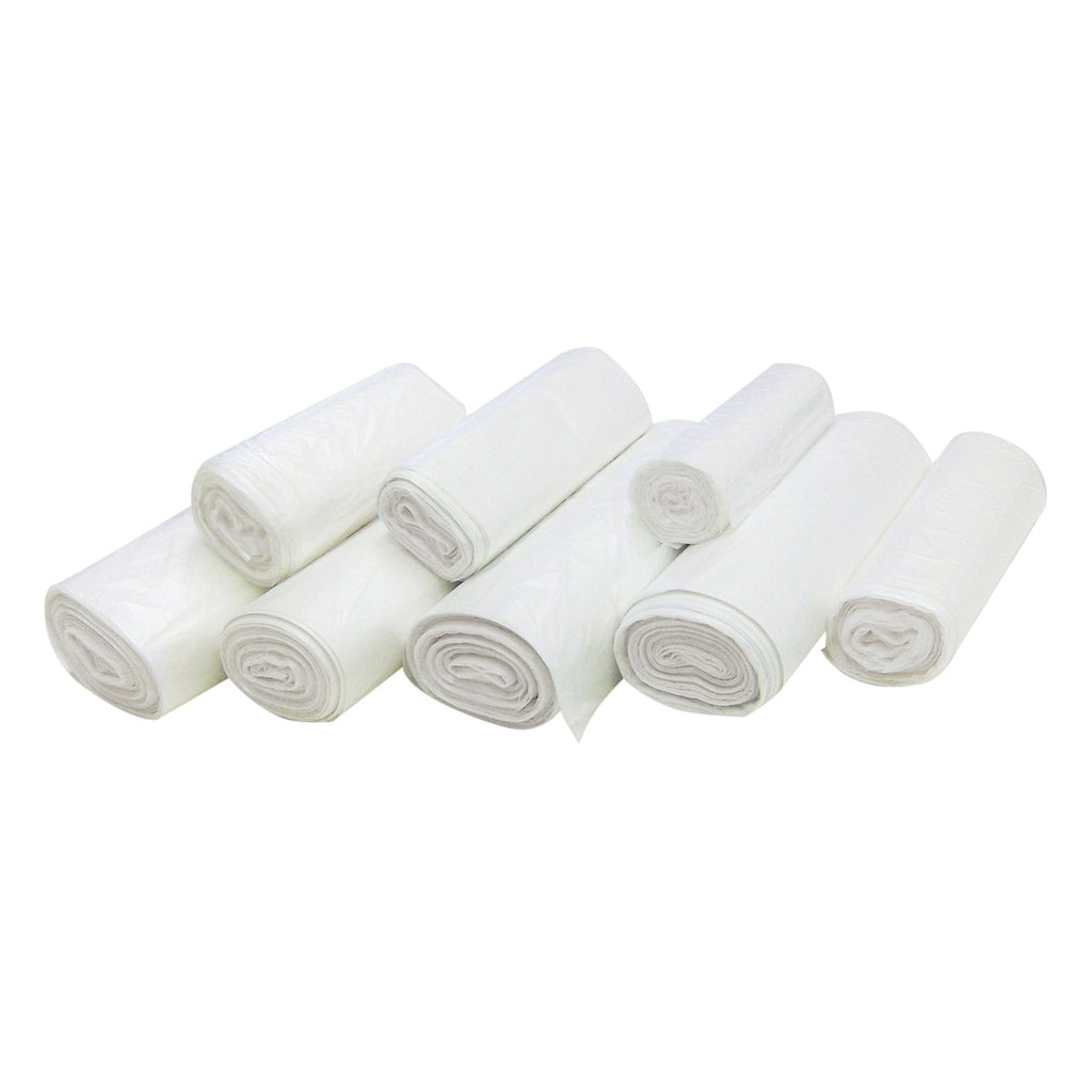 High-Density Commercial Can Liners, 7 gal, 6 mic, 20" x 22", Clear, 50 Bags/Roll, 40 Perforated Rolls/Carton