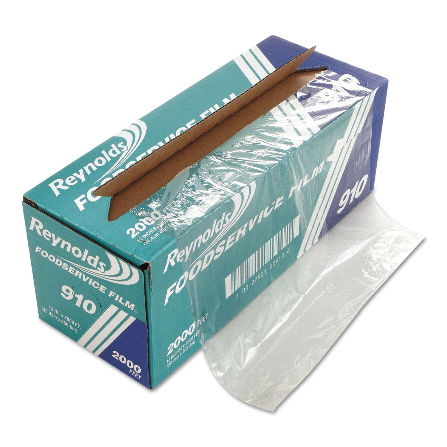 PVC Film Roll with Cutter Box, 12" x 2,000 ft, Clear - 