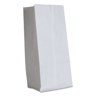Grocery Paper Bags, 40 lb Capacity, #16, 7.75" x 4.81" x 16", White, 500 Bags