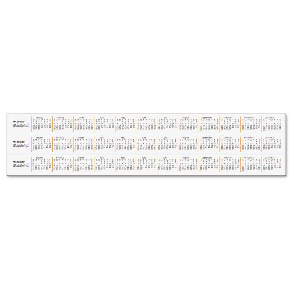 WallMates Self-Adhesive Dry Erase Monthly Planning Surfaces, 18 x 12, White/Gray/Orange Sheets, Undated