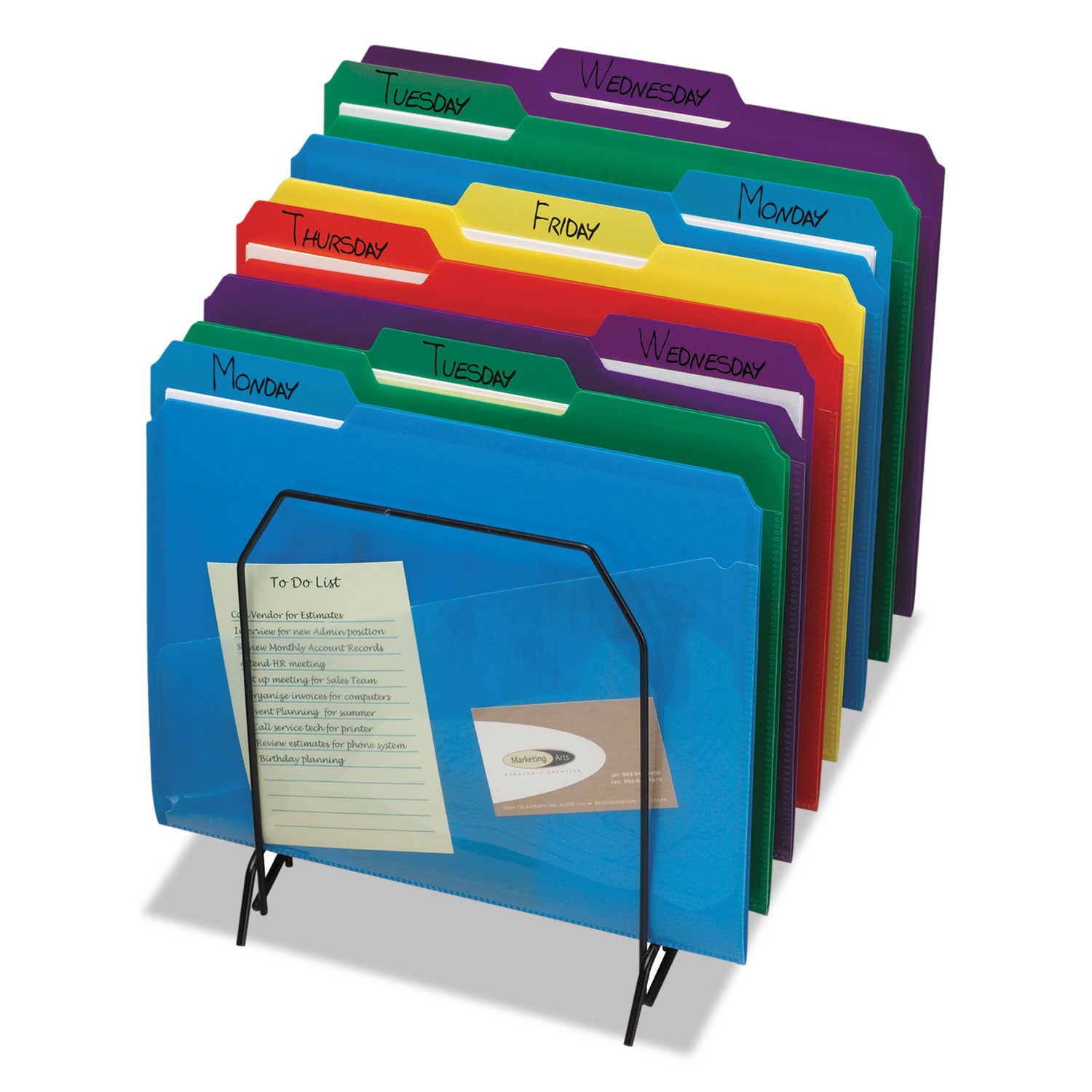 Poly Colored File Folders With Slash Pocket, 1/3-Cut Tabs: Assorted, Letter Size, 0.75" Expansion, Assorted Colors, 30/Box - 