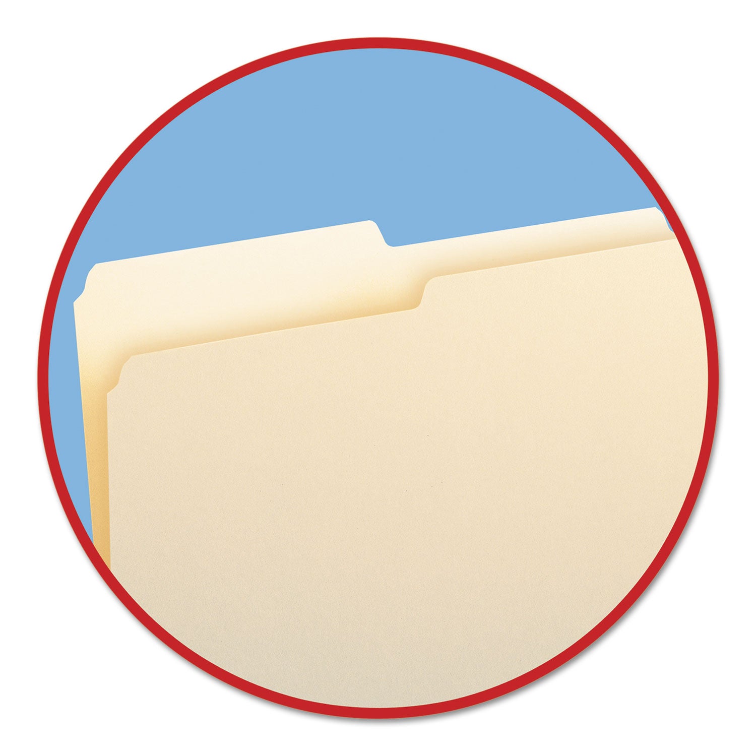 Manila File Folders, 1/2-Cut Tabs: Assorted, Letter Size, 0.75" Expansion, Manila, 100/Box - 