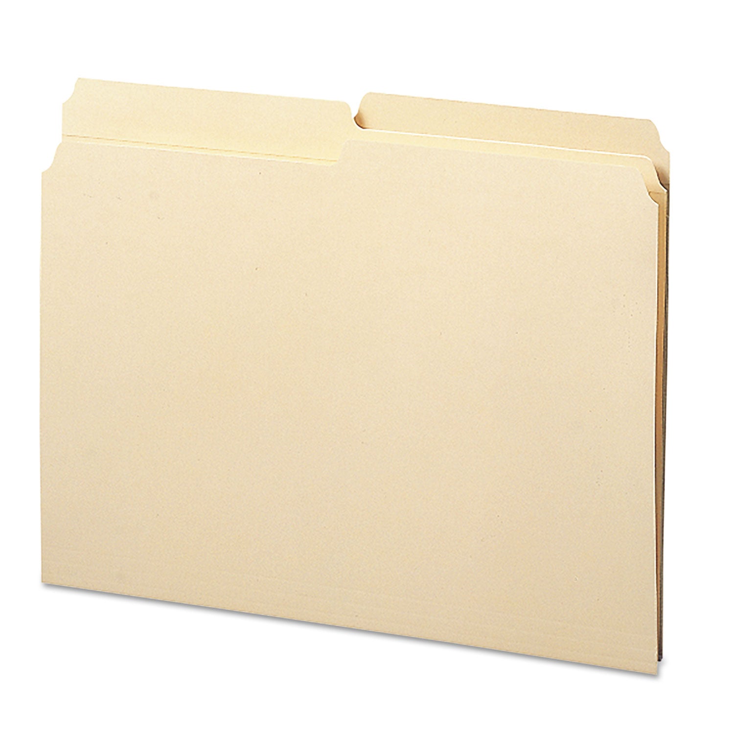 Reinforced Tab Manila File Folders, 1/2-Cut Tabs: Assorted, Letter Size, 0.75" Expansion, 11-pt Manila, 100/Box - 