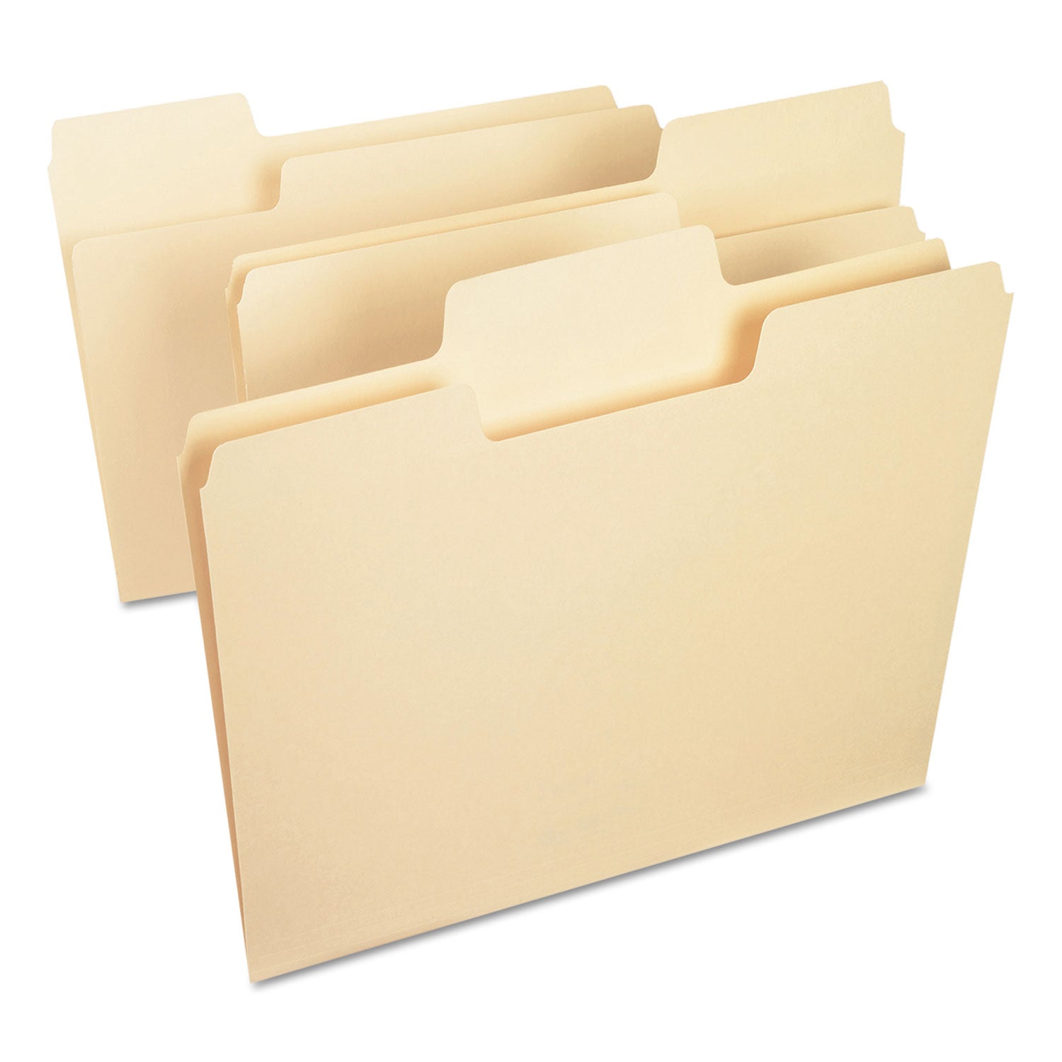 SuperTab Top Tab File Folders, 1/3-Cut Tabs: Assorted, Letter Size, 0.75" Expansion, 11-pt Manila, 100/Box - 