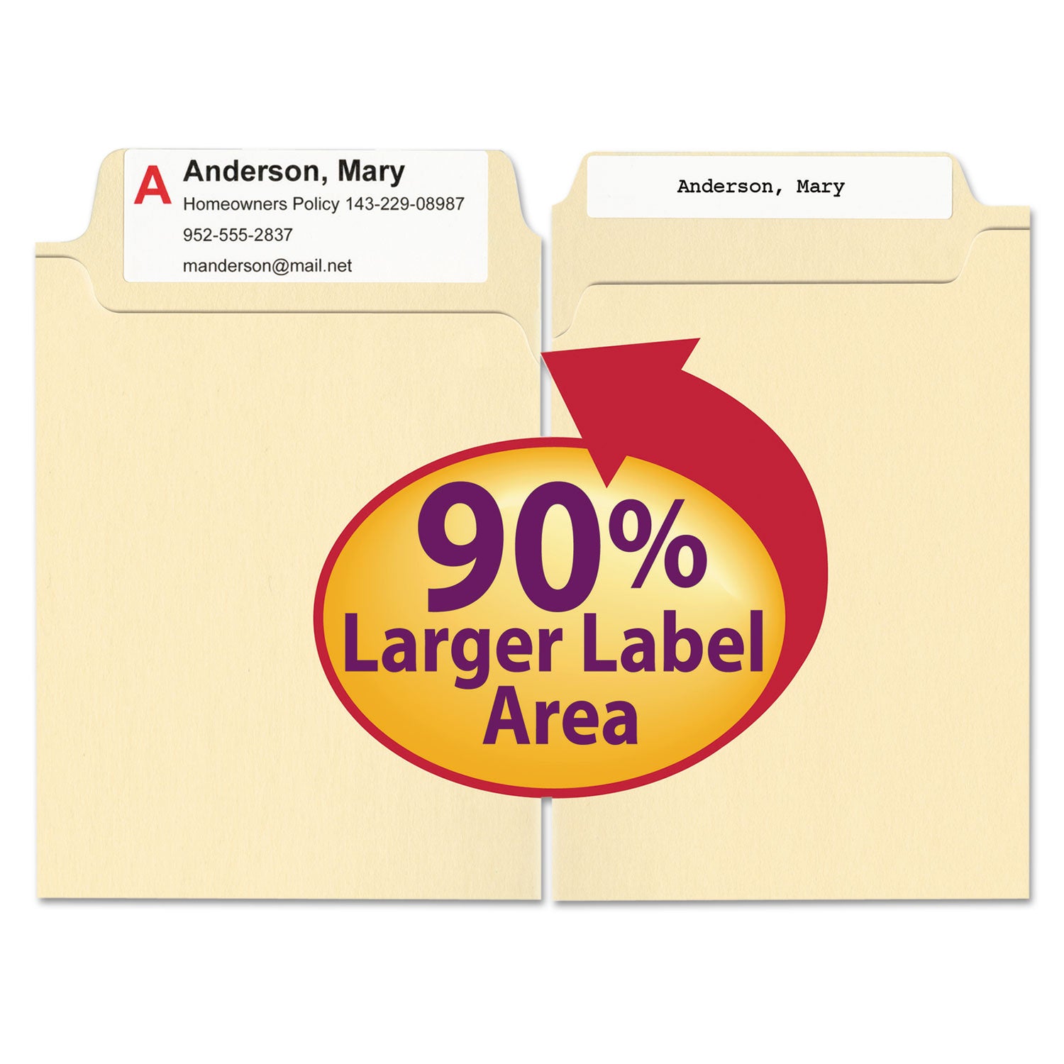 SuperTab Top Tab File Folders, 1/3-Cut Tabs: Assorted, Letter Size, 0.75" Expansion, 11-pt Manila, 100/Box - 