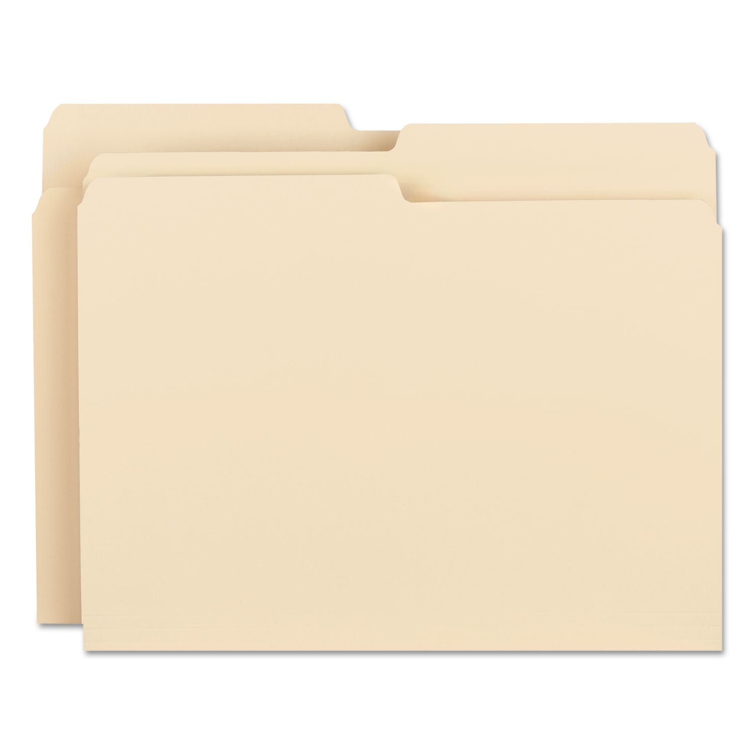 Manila File Folders, 1/2-Cut Tabs: Assorted, Letter Size, 0.75" Expansion, Manila, 100/Box - 