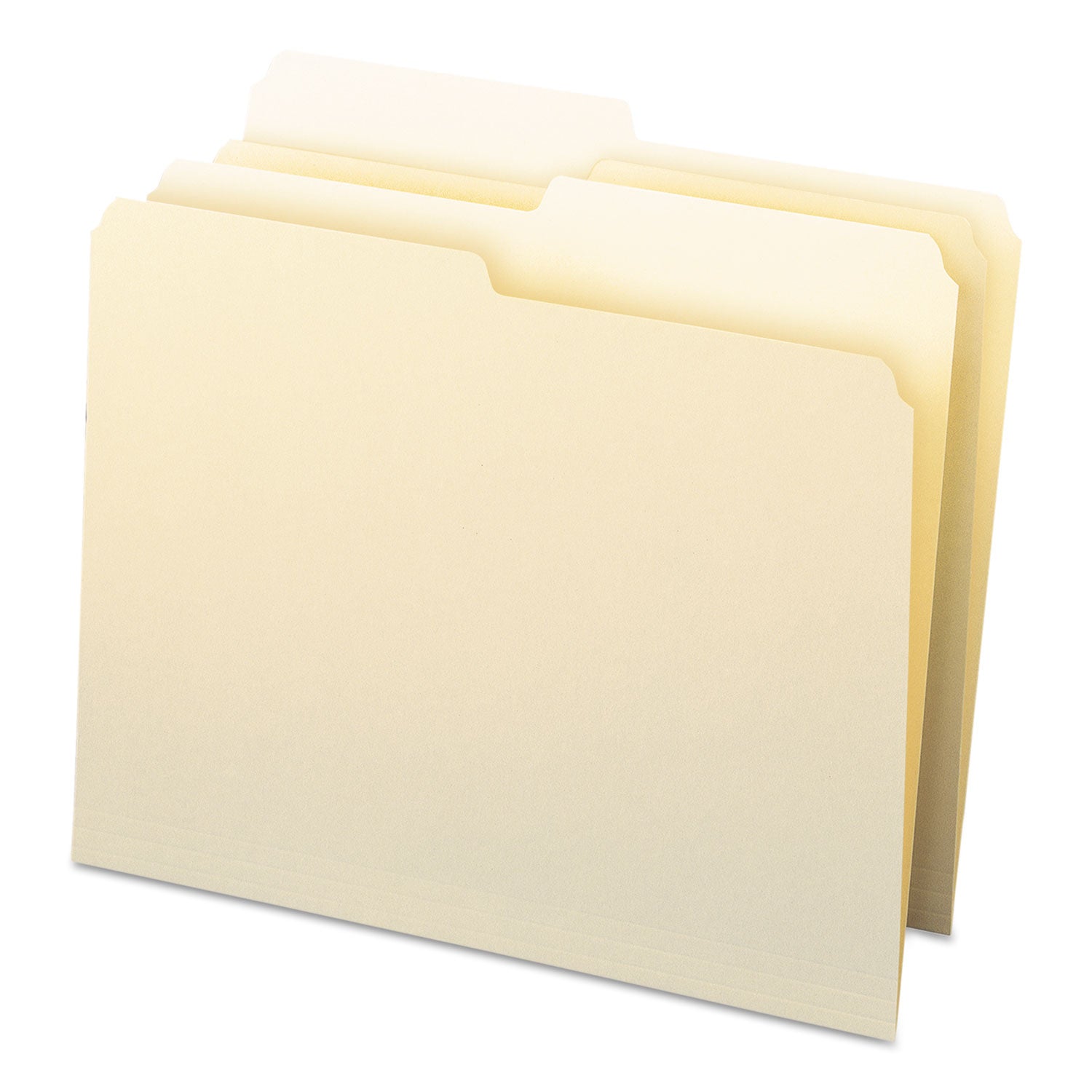 Manila File Folders, 1/2-Cut Tabs: Assorted, Letter Size, 0.75" Expansion, Manila, 100/Box - 