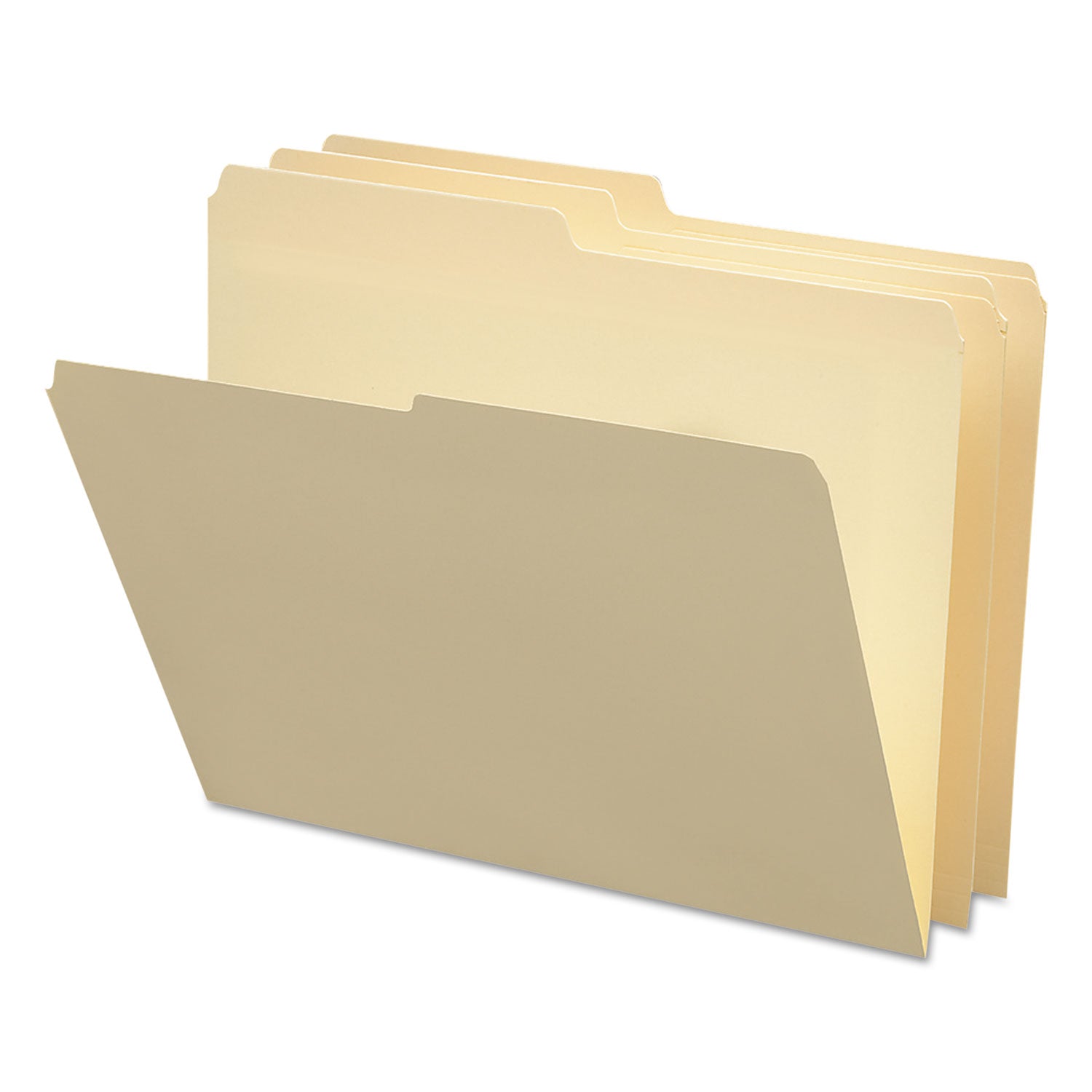 Manila File Folders, 1/2-Cut Tabs: Assorted, Letter Size, 0.75" Expansion, Manila, 100/Box - 