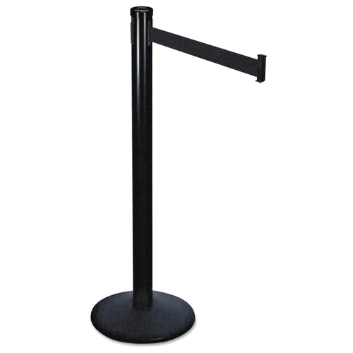 Adjusta-Tape Crowd Control Base Only, Steel, 14" Deep, Black, 2/Box - 