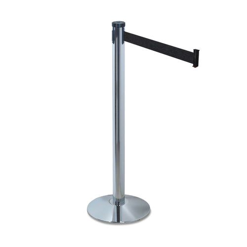 Adjusta-Tape Crowd Control Stanchion Posts Only, Polished Aluminum, 40" High, Silver, 2/Box - 