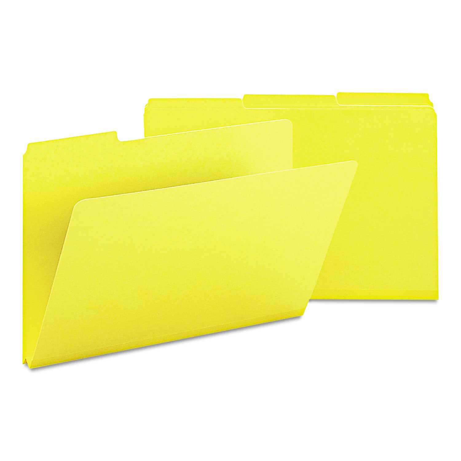 Expanding Recycled Heavy Pressboard Folders, 1/3-Cut Tabs: Assorted, Legal Size, 1" Expansion, Yellow, 25/Box - 