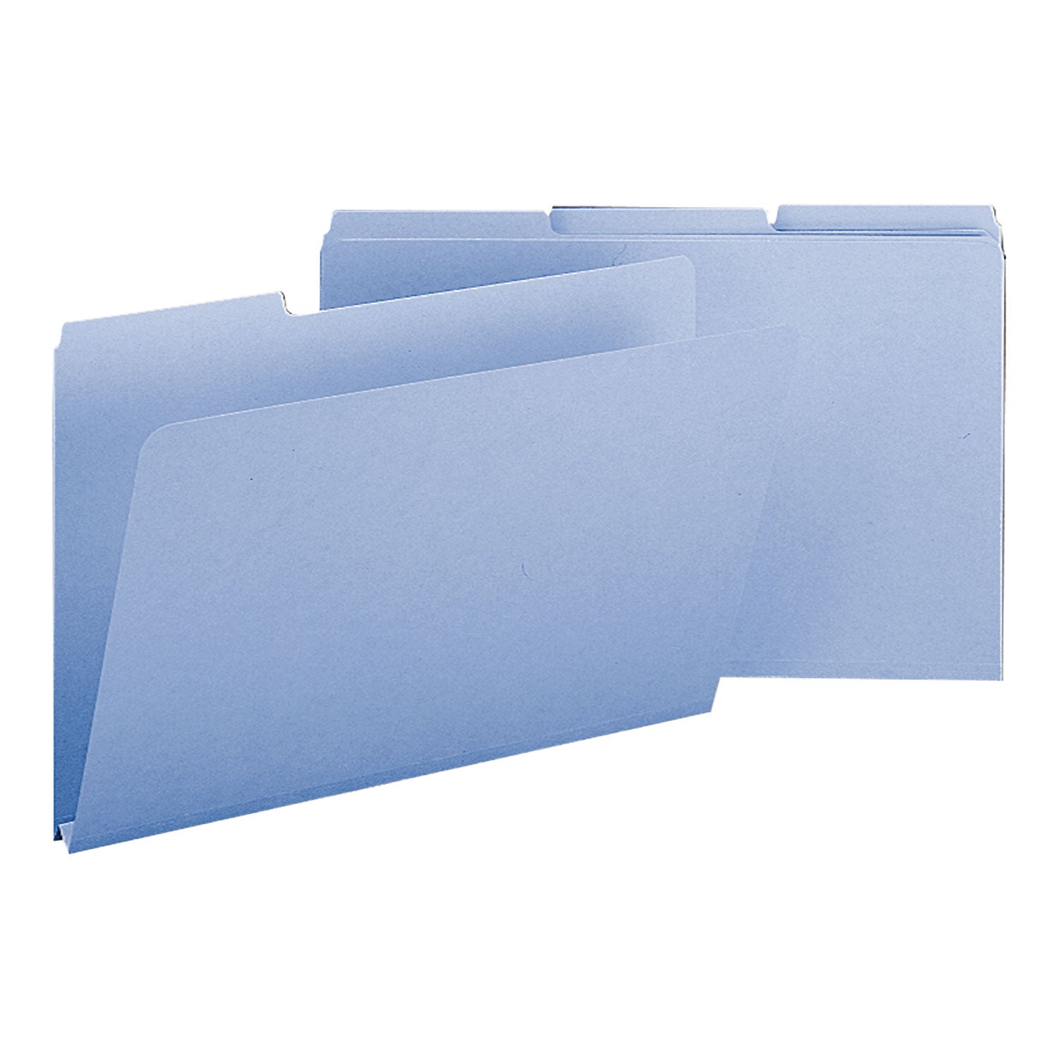 Expanding Recycled Heavy Pressboard Folders, 1/3-Cut Tabs: Assorted, Legal Size, 1" Expansion, Blue, 25/Box - 