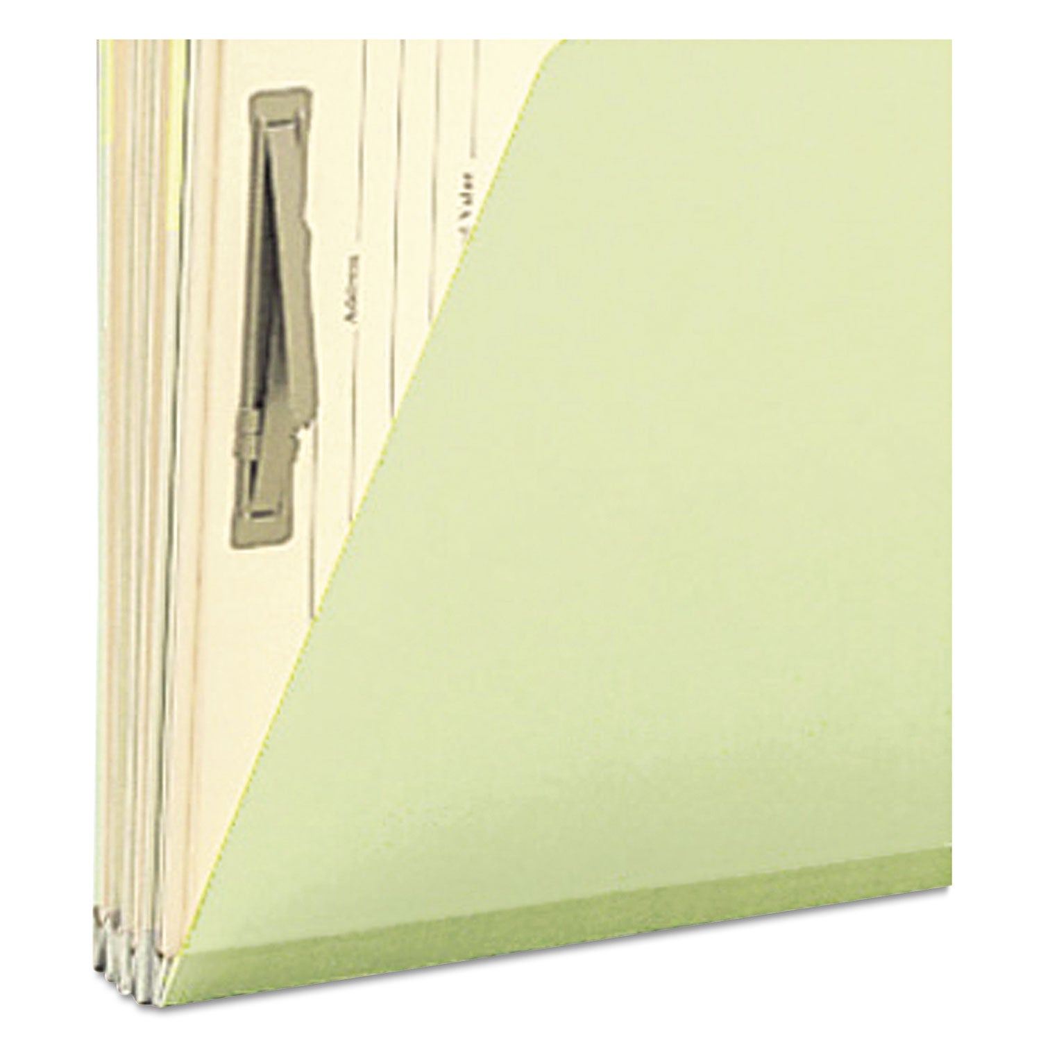 Pressboard Mortgage Folders, 1" Expansion, 8 Dividers, 1 Fastener, Legal Size, Green Exterior, 10/Box - 