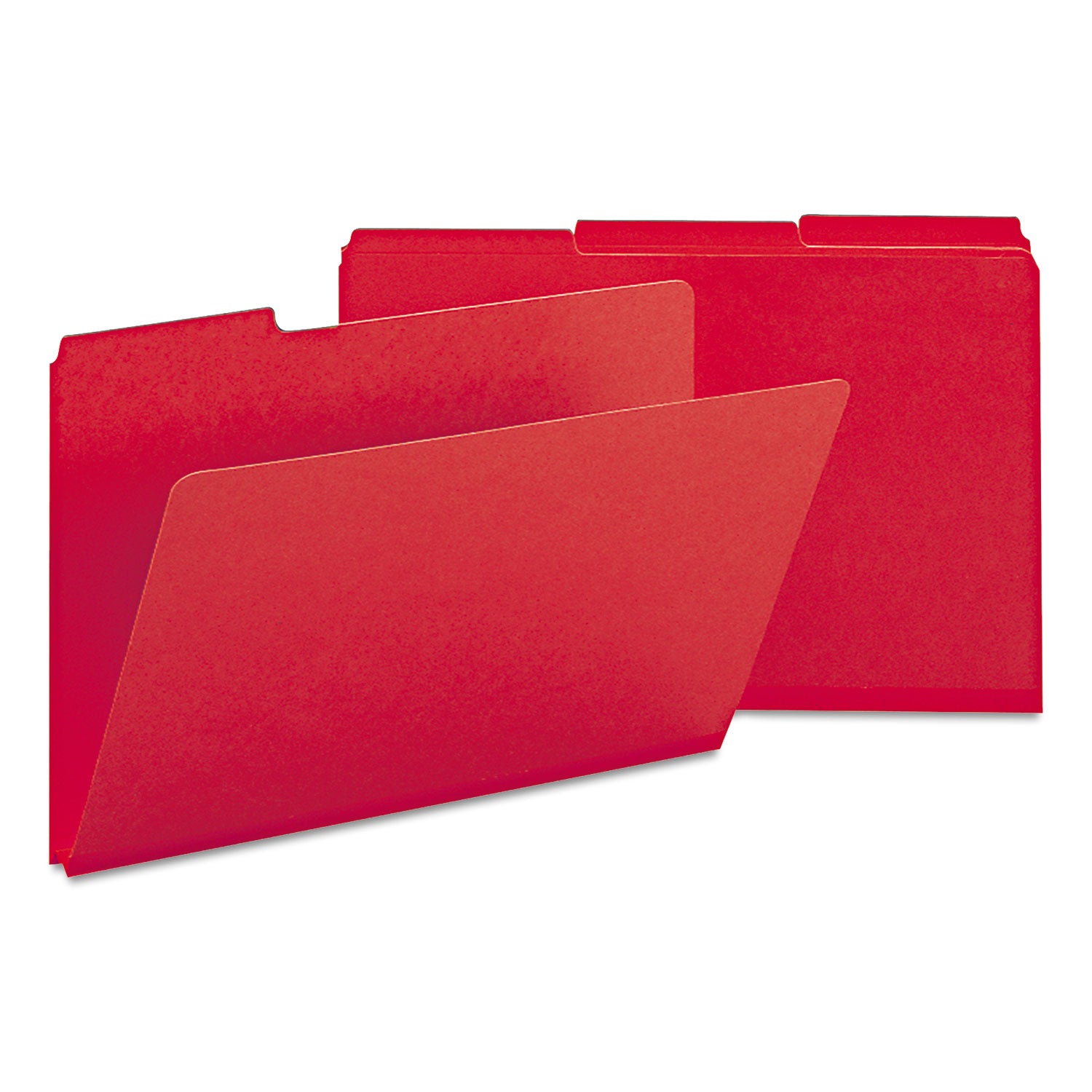 Expanding Recycled Heavy Pressboard Folders, 1/3-Cut Tabs: Assorted, Legal Size, 1" Expansion, Bright Red, 25/Box - 