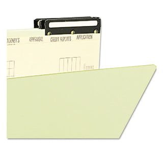 Pressboard Mortgage Folders, 1" Expansion, 8 Dividers, 1 Fastener, Legal Size, Green Exterior, 10/Box - 