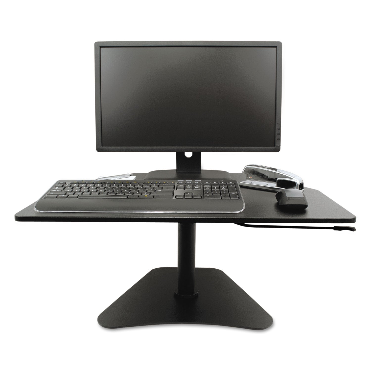 High Rise Adjustable Stand-Up Desk Converter, 28" x 23" x 12" to 16.75", Black, Ships in 1-3 Business Days - 2