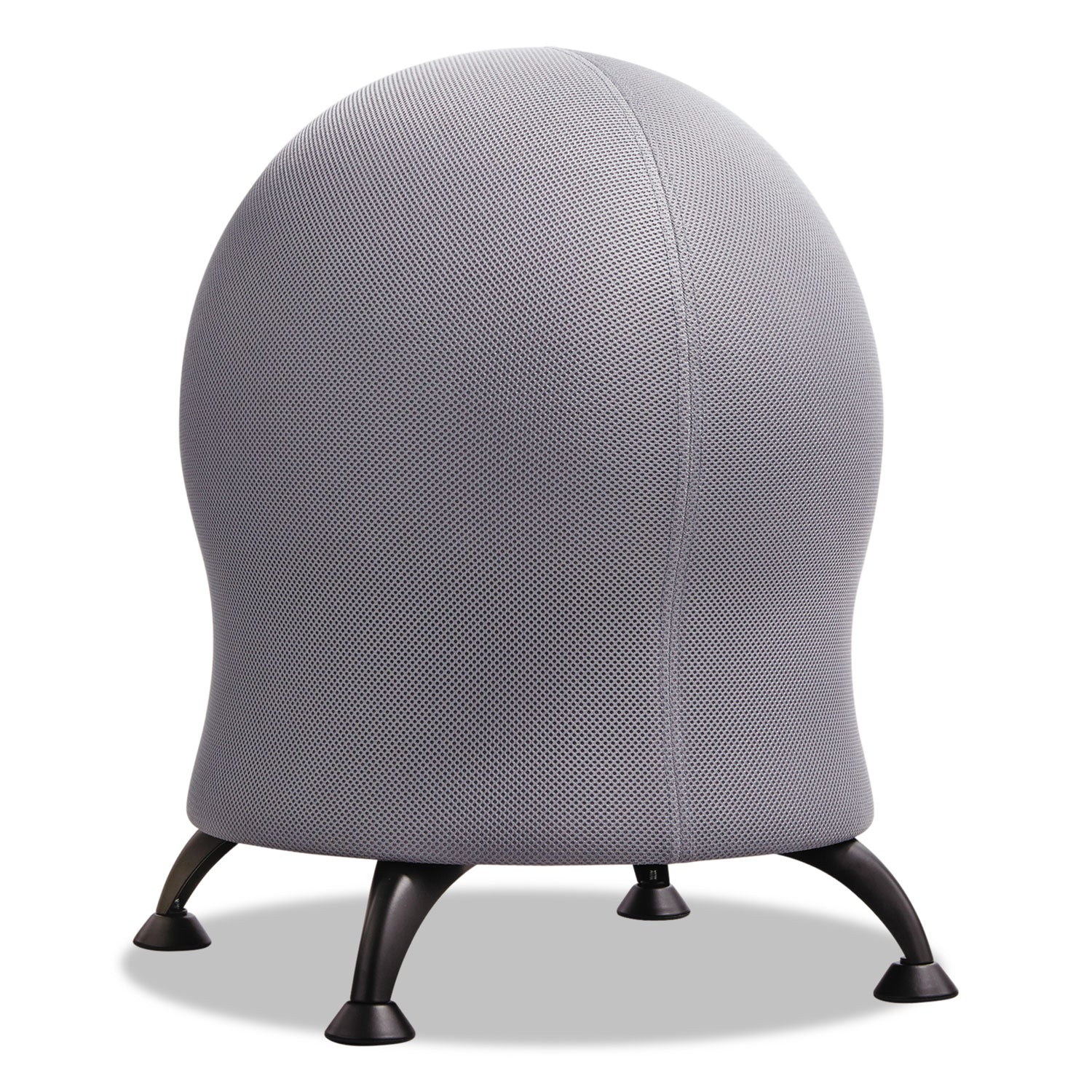 Zenergy Ball Chair, Backless, Supports Up to 250 lb, Gray Fabric Seat, Black Base - 